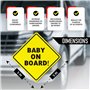 ASSURED SIGNS Lot de 2 panneaux magnétiques « Baby on Board » pour voiture, 12,7 x 12,7 cm – Autocollant magnétique essentiel po