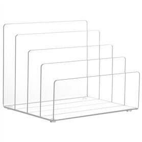 Winter Shore Rangement Acrylique pour Bureau - Organisateur Transparent à 4 Sections - Range Document pour Courrier