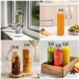 Winter Shore Bouteille Verre 500ml Réutilisable avec Bouchon [Lot de 6] - Gourde Verre Étanche pour Jus, Boissons Chaudes ou Fro