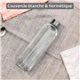 Winter Shore Bouteille Verre 500ml Réutilisable avec Bouchon [Lot de 6] - Gourde Verre Étanche pour Jus, Boissons Chaudes ou Fro