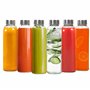 Winter Shore Bouteille Verre 500ml Réutilisable avec Bouchon [Lot de 6] - Gourde Verre Étanche pour Jus, Boissons Chaudes ou Fro