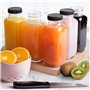 Winter Shore Bouteilles en Verre 475 ml avec Couvercles [Lot de 6] - Bouteille Reutilisable, Bouchons Noires - Bouteille Vide po