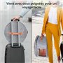 Winter Shore Boite Chapeau Ronde Grise - Grand Organisateur de Chapeaux Pliable avec Fermeture Éclair, Fenêtre Transparente, Poi