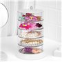 Winter Shore Rangement Accessoires Cheveux à 5 Niveaux & Rotation à 360° - Organisateur de Bijoux Transparent en Plastique pour
