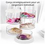 Winter Shore Rangement Accessoires Cheveux à 5 Niveaux & Rotation à 360° - Organisateur de Bijoux Transparent en Plastique pour 