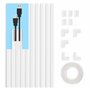 Winter Shore Kit Goulotte Passe Cable de 4m - Cache Cable Mural Blanc - Baguette Tire Fil Peignable pour Montage de TV Murale -