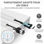 Winter Shore Kit Goulotte Passe Cable de 4m - Cache Cable Mural Blanc - Baguette Tire Fil Peignable pour Montage de TV Murale - 
