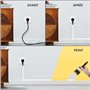 Winter Shore Kit Goulotte Passe Cable de 4m - Cache Cable Mural Blanc - Baguette Tire Fil Peignable pour Montage de TV Murale - 