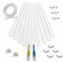 Winter Shore Kit Goulotte Passe Cable de 4m - Cache Cable Mural Blanc - Baguette Tire Fil Peignable pour Montage de TV Murale - 
