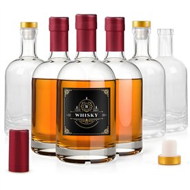 Winter Shore Bouteille Verre de 375 ml (Lot de 6) - Bouteille Rhum Arrangé Vide - Bouteille Vide Réutilisables pour Jus & Huiles