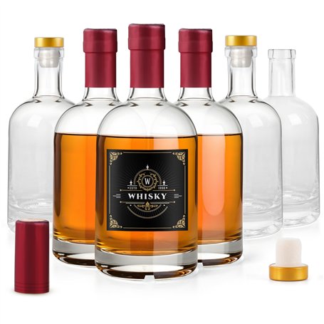 Winter Shore Bouteille Verre de 375 ml (Lot de 6) - Bouteille Rhum Arrangé Vide - Bouteille Vide Réutilisables pour Jus & Huiles