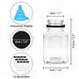 Winter Shore Bouteilles Plastiques Réutilisables de 180 ml [Lot de 12] - Transparentes, Bouchon Anti-Fuite & Entonnoir - Idéales