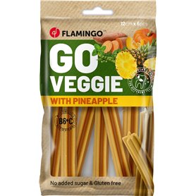 Flamingo Friandise Veggie pour Chien Bâton avec Ananas – 6 pièces de 12cm