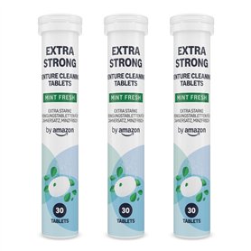 by Amazon Pastilles Nettoyantes Extra Fortes pour Prothèses Dentaires - Lot de 3 Boîtes de 30 Pastilles