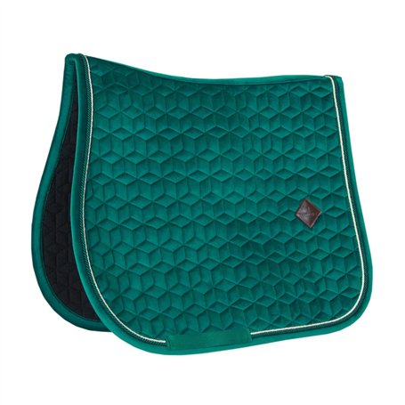 Tapis de selle FULL - Vert foncé - Velours - Saut d'obstacles