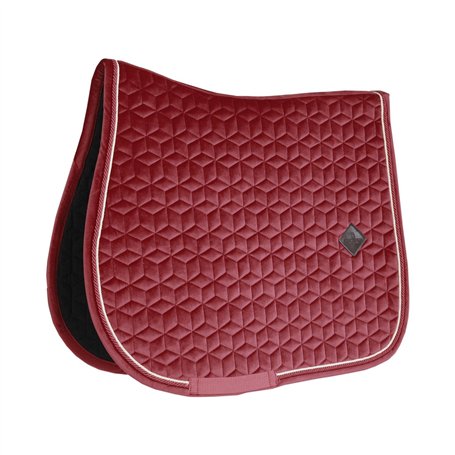 Tapis de selle COB - Bordeaux - Velours - Saut d'obstacles