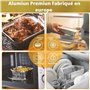 outihome Barquette Aluminium avec Couvercle Cartonné 930ml, Lot de 50 Pièces, Barquette Alimentaire Jetable Adapté pour Cuisson 