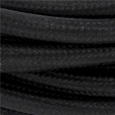Cordon textile avec interrupteur 2m - Noir