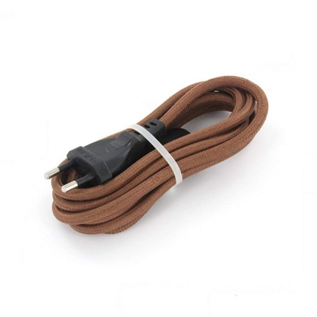 Cordon textile avec interrupteur 2m - Brun
