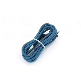Cordon textile avec interrupteur 2m - Bleu paon