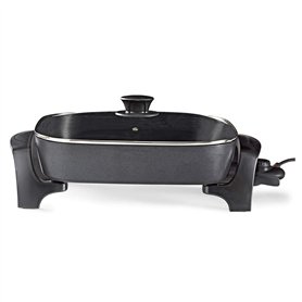NEDIS Poêle à Frire Électrique - 2200 W - 7.0 L - Indicateur d'alimentation - Controle de la Température Réglable - 40 cm - Alum