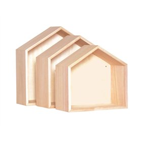 Artemio Set de 3 Étagères Maison à Décorer 30 x 10 x 30 cm