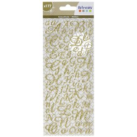 Artemio 177 Lettres De L'Alphabet Adhésives Paillettées Dorées