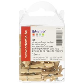 Artemio 11006119 Mini pinces à linge en bois Objet Bois
