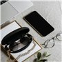 TESMANE Étui à Lunettes avec Mousqueton - Étui Semi Rigide pour Lunettes de Soleil, Pochette à Lunettes Imperméable avec Chiffon