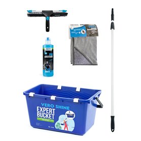 Vero Shine Kit de Nettoyage de Vitres – Raclette 35 cm