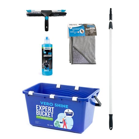 Vero Shine Kit de Nettoyage de Vitres – Raclette 35 cm