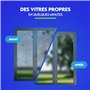 Vero Shine Kit de Nettoyage de Vitres – Raclette 35 cm, Perche Télescopique 1,2 m, Nettoyant 500 ml, Chiffon Bambou, Seau 18L