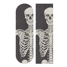 Mnsruu Squelette humain posant isolé Skateboard Grip Tape Feuille Scooter Deck Papier Sable 22