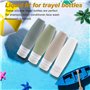 Lot de 4 flacons de voyage étanches en silicone Approuvé par la TSA sans BPA Flacon de rangement souple et réutilisable pour sha