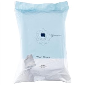 Abena Gants de toilette | Lot de 50 | Gants jetables | Joint ultrasonique | Testé dermatologiquement | Substitut des lingettes p