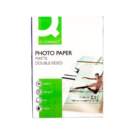 Papier q-connect photo mat double face DIN A4 pour photocopieurs et imprimantes jet d'encre sac de 50 feuilles 220