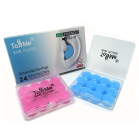 ToSSme Lot de 12 paires de bouchons d'oreille réutilisables en silicone souple pour dormir