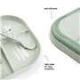 Done by Deer Foodie Assiette de menu, vert croco, 22 x 18 x 2 cm - Assiette avec compartiments et dessous antidérapant pratique 