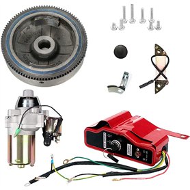 Carkio Kit de démarrage électrique pour moteur Flywheel Switch Compatible avec GX240 8HP GX270 9HP Moteur Démarreur Flywheel Key