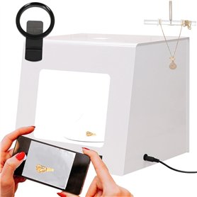 Caisson lumineux portable pour studio photo 22 cm avec éclairage réglable 3 000-5 500 K