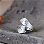 Bague Ajustable Vintage,S925 Sterling Argent Fleur De Pissenlit Gothique Finger Rings Adjustable Ring, Vintage Punk Unique Stere