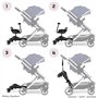 Moby-System Extension de Poussette Universelle 2 en 1 avec Siège et Roues LED, Planche Poussette Universelle, Accessoires pour P