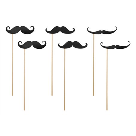 Accessoires Photo Booth Moustache 24 cm 6 pièces pour Photos