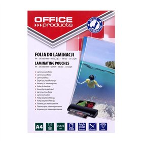 OFFICE PRODUCTS Pochette De Plastificatio Brillantes A4 / 2 x 125 micron/brillant/Pack de 100 Feuilles - 100 Pièces/Transparent/