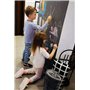 e-concreto Peinture Tableau 1 Litre Noir + Craie + Agitateur en Bois | Séchage Rapide | Transforme les murs en tableau