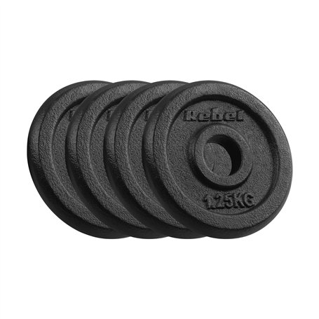 Rebelle Fonte Poids Set 4x1.25kg Trou 31mm Plaque Classique RBA-2126