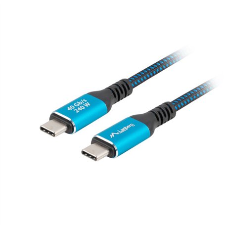 Câble USB-C Lanberg CA-CMCM-45CU-0015-BK Bleu Noir 1