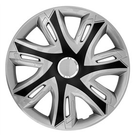 NRM Lot de 4 enjoliveurs Supernova Noir/argenté 14"