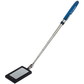 A-TIL Miroir d'inspection télescopique avec 2 LED éclairées avec batterie extensible jusqu'à 850 mm