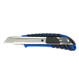 D.RECT 2049 Cutter avec Guide Métallique Lame 18mm avec Manche Caoutchouté - Cutter Iniversel - Cutter/Couteau professionnel - C
